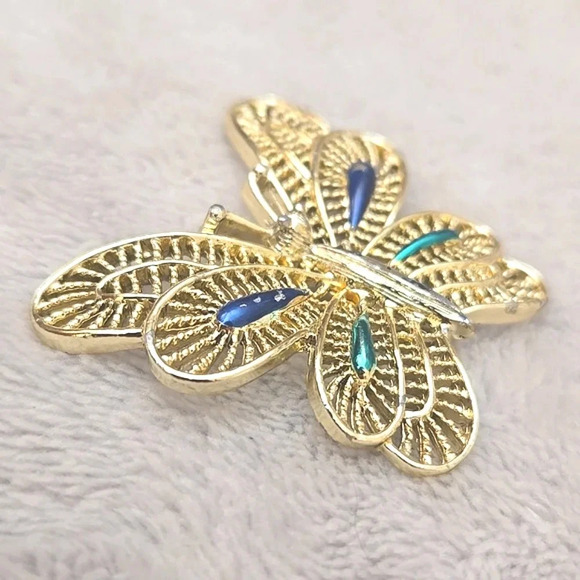 #469 Vintage Gerry's butterfly Brooch gold tone - Picture 2 of 6